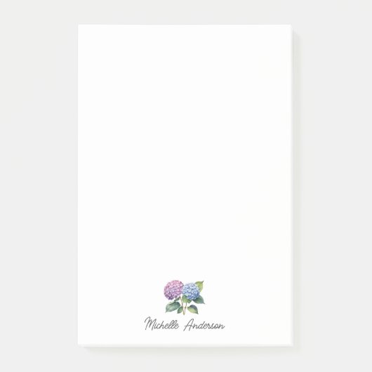 Post-it® Élégant Tendance Aquarelle Hydrangea Floral (Devant)