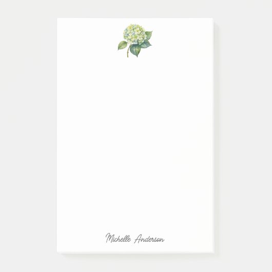 Post-it® Élégant Tendance Aquarelle Hydrangea Floral (Devant)