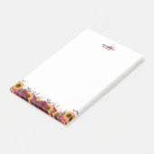 Post-it® Élégant tournesol rustique Bourgogne Script Monogr (Incliné)