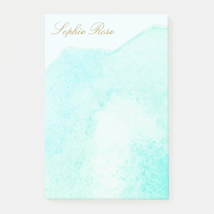 Post-it® Elégant Turquoise Floral Aquarelle Flower
