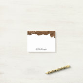 Post-it® Elégant Velours Rouille Or Marbre Agate Géode (Sur un bureau)