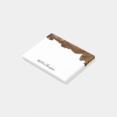 Post-it® Elégant Velours Rouille Or Marbre Agate Géode (Incliné)