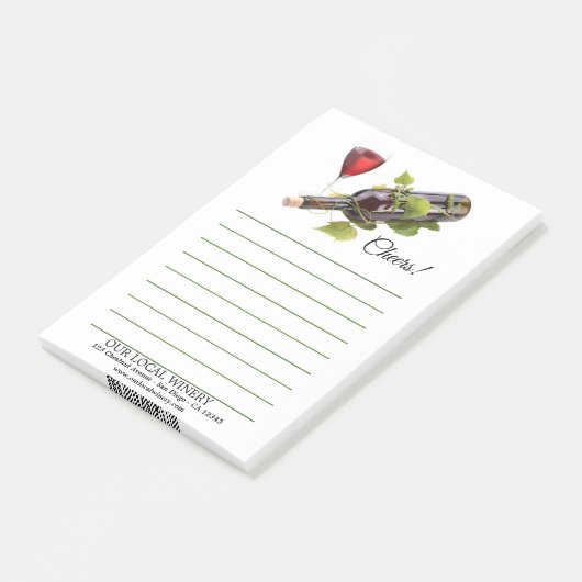 Post-it® Élégant vin rouge vigne vignoble post-it Notes (Incliné)