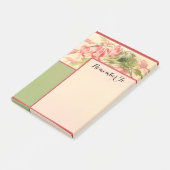 Post-it® Élégant Vintage rose Fleurs vert (Incliné)