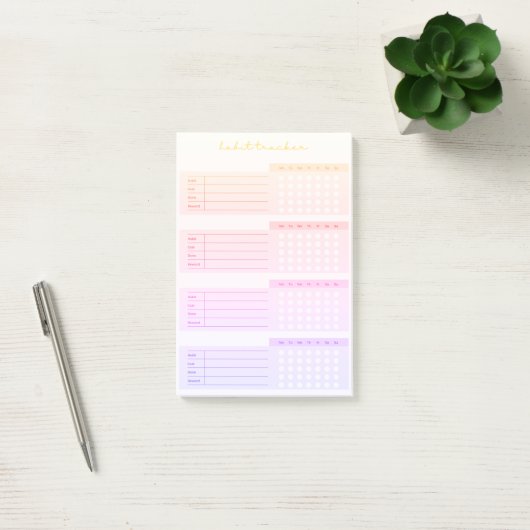 Post-it® Elegant Weekly Habit Tracker Post-it Notes (Bureau)