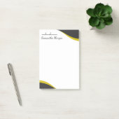 Post-it® Elegant yellow & black waves customizable (Bureau)