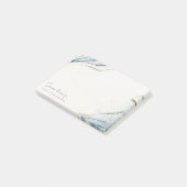 Post-it® Elégante Aquarelle douce Abstraite Bleu Plage Or (Incliné)