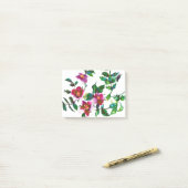 Post-it® Elégante aquarelle moderne fleur sauvage rose fonc (Sur un bureau)