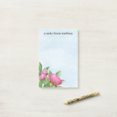 Post-it® Elégante aquarelle moderne Peonies roses Floral (Sur un bureau)