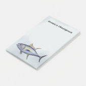Post-it® Elégante aquarelle moderne Poisson de thon bleu si (Incliné)