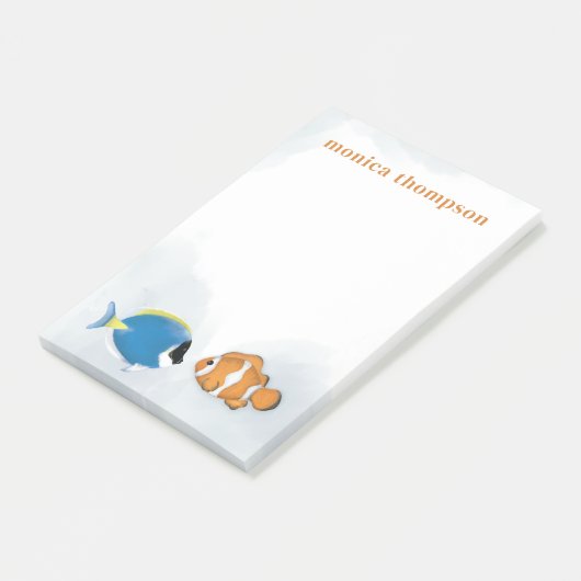 Post-it® Elégante aquarelle moderne Poisson tropical simple (Incliné)