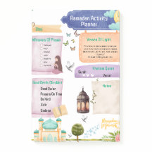Elégante aquarelle Ramadan Activité Planificateur