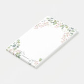 Post-it® Elégante aquarelle rose Fleur et nom (Incliné)