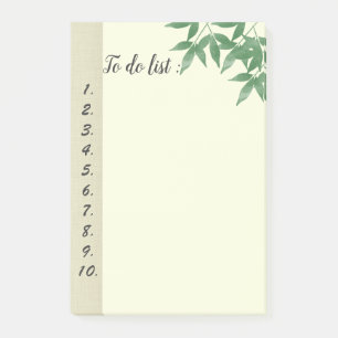 Post-it® Elégante aquarelle verdure feuilles "à faire liste