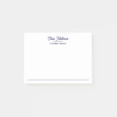 Post-it® Élégante bordure de script bleu marine (Devant)