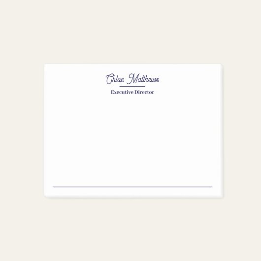 Post-it® Élégante bordure de script bleu marine
