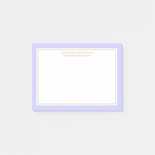 Post-it® Elégante bordure dorée moderne de Periwinkle Perso (Devant)