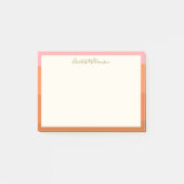 Post-it® Elégante Bordure moderne rose orange personnalisée (Devant)