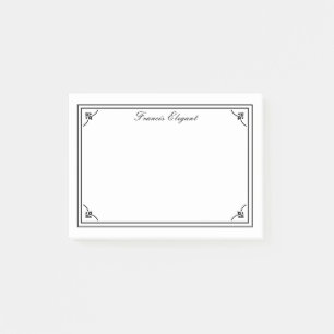 Post-it® Elégante bordure noire blanche Notes personnalisée