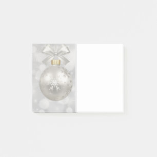 Post-it® Élégante boule de Noël en argent sur les lumières 