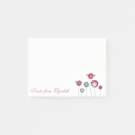 Post-it® Élégante Chic Féminin , Fleurs (Devant)