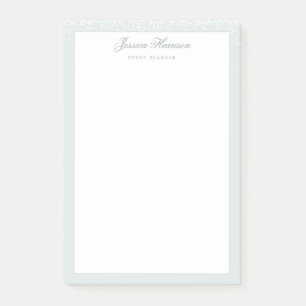 Post-it® Elégante Confetti blanc gris bleu simple 4x6