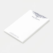 Post-it® Elégante dentelle bleu marine girly paisley (Incliné)