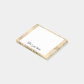 Post-it® Elégante dentelle florale rose et or (Incliné)