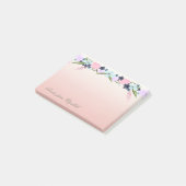 Post-it® Élégante Fille élégante, Fleurs aquarelles (Incliné)