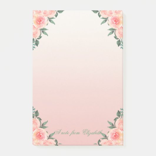 Post-it® Élégante Fille élégante, Floral Rose (Devant)