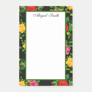 Post-it® Élégante Fleur Rose Rouge Jaune Rose Et Violet