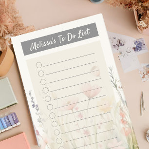 Post-it® Elégante Flore Beige Fleur sauvage Aquarelle