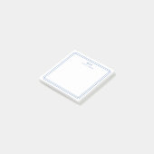 Post-it® Elégante frontière géométrique bleu marine à deux  (Incliné)