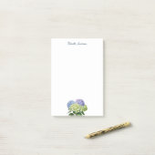 Post-it® Élégante Hydrangea Florale Aquarelle Tendance (Sur un bureau)