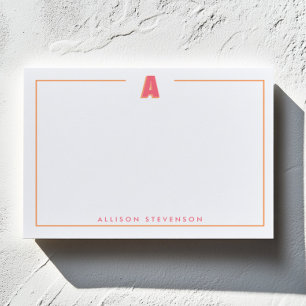Post-it® Élégante lettre 3D monogramme personnalisée initia
