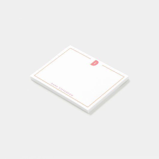 Post-it® Élégante lettre initiale D monogramme personnalisé (Incliné)