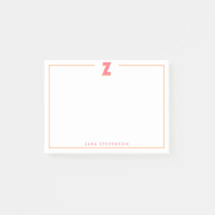 Post-it® Élégante lettre initiale Z monogramme personnalisé