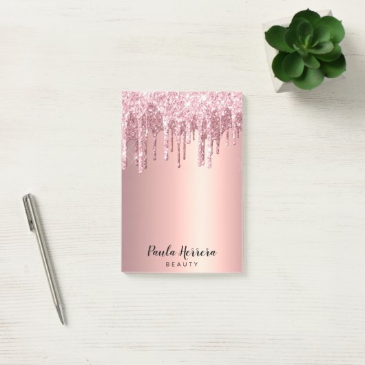 Post-it® Elégante parties scintillant en or rose en cuivre (Bureau)