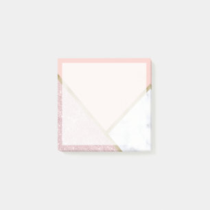 Post-it® Elégante parties scintillant en or rose géométr