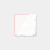 Post-it® Élégante parties scintillant rose en or en marbre (Devant)