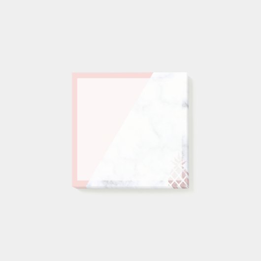 Post-it® Élégante parties scintillant rose en or en marbre  (Devant)