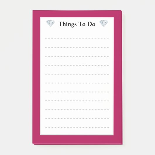 Post-it® Élégantes choses à faire avec des diamants alignés (Devant)