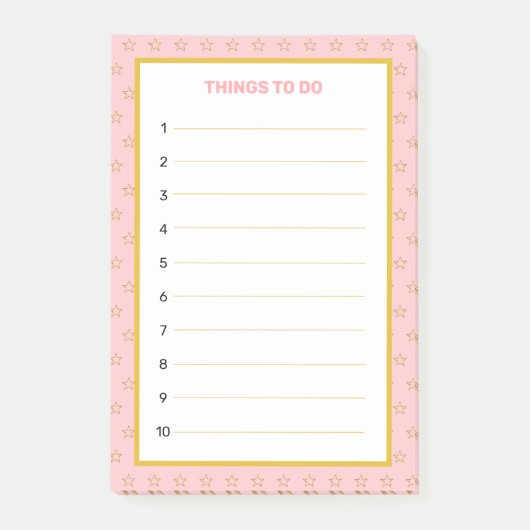 Post-it® Élégantes choses à faire éditable or et rose Post- (Devant)