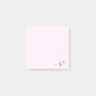 Post-it® Élégantes lèvres roses manuscrites calligraphie