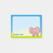 Post-it® Élément de dessin animé éléphant rose (Devant)