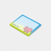 Post-it® Élément de dessin animé éléphant rose (Incliné)