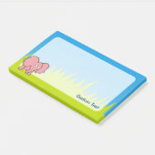 Post-it® Élément de dessin animé éléphant rose (Incliné)