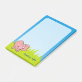 Post-it® Élément de dessin animé éléphant rose (Incliné)