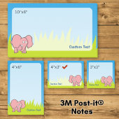 Post-it® Élément de dessin animé éléphant rose