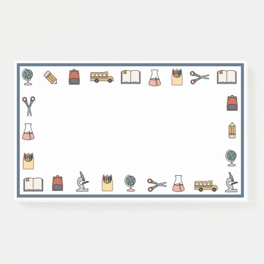 Post-it® Élémentaire Enseignant Bus Globe Livre Big Notes (Devant)